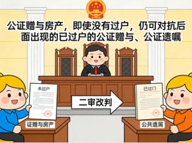 公证赠与房产，即使没有过户，仍可对抗后面出现的已过户的公证赠与、公证遗嘱