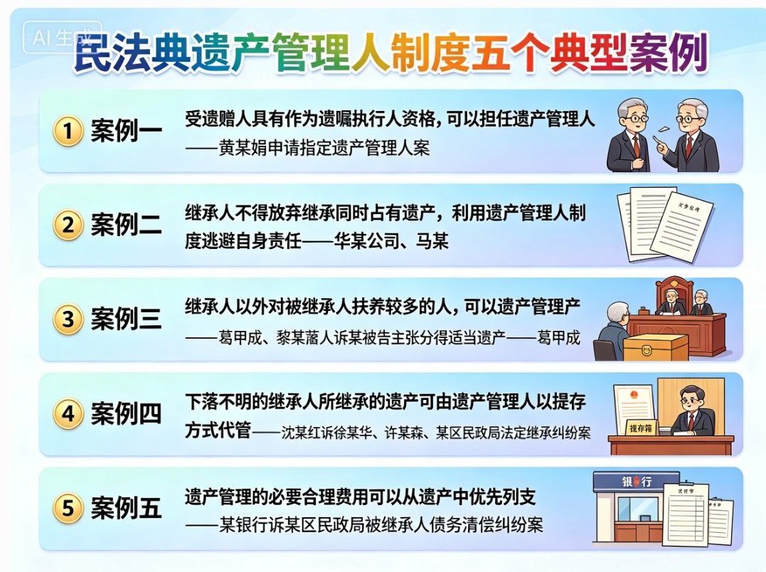 最高人民法院发布遗产管理人制度五个典型案例