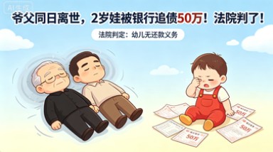 爷父同日离世，2岁娃被银行追债50万！法院判了！