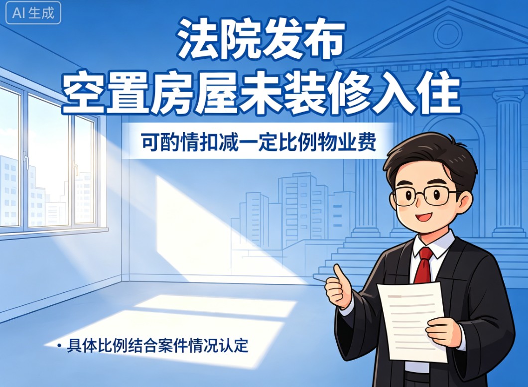 法院发布：空置房屋未装修入住情况下，酌情扣减一定比例物业费