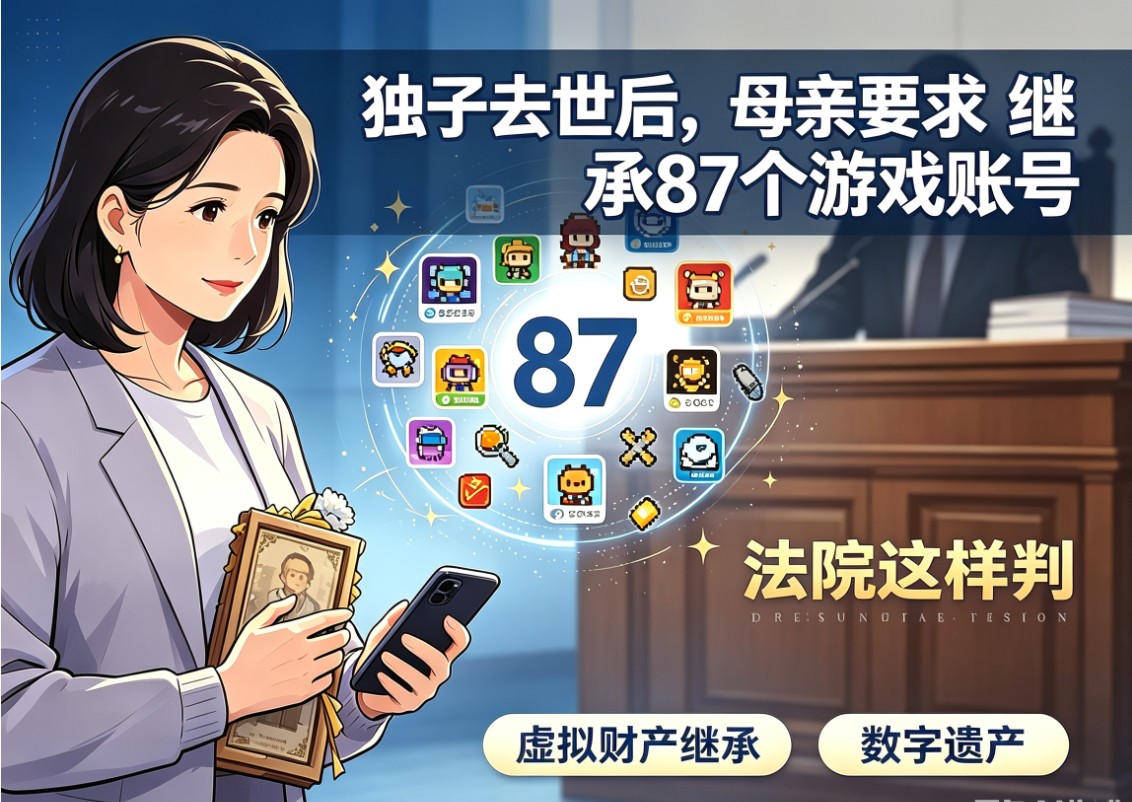 独子去世后母亲要求继承其87个游戏账号，法院这样判！